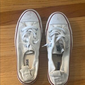 Converse White Athletic Shoes with Red Accents